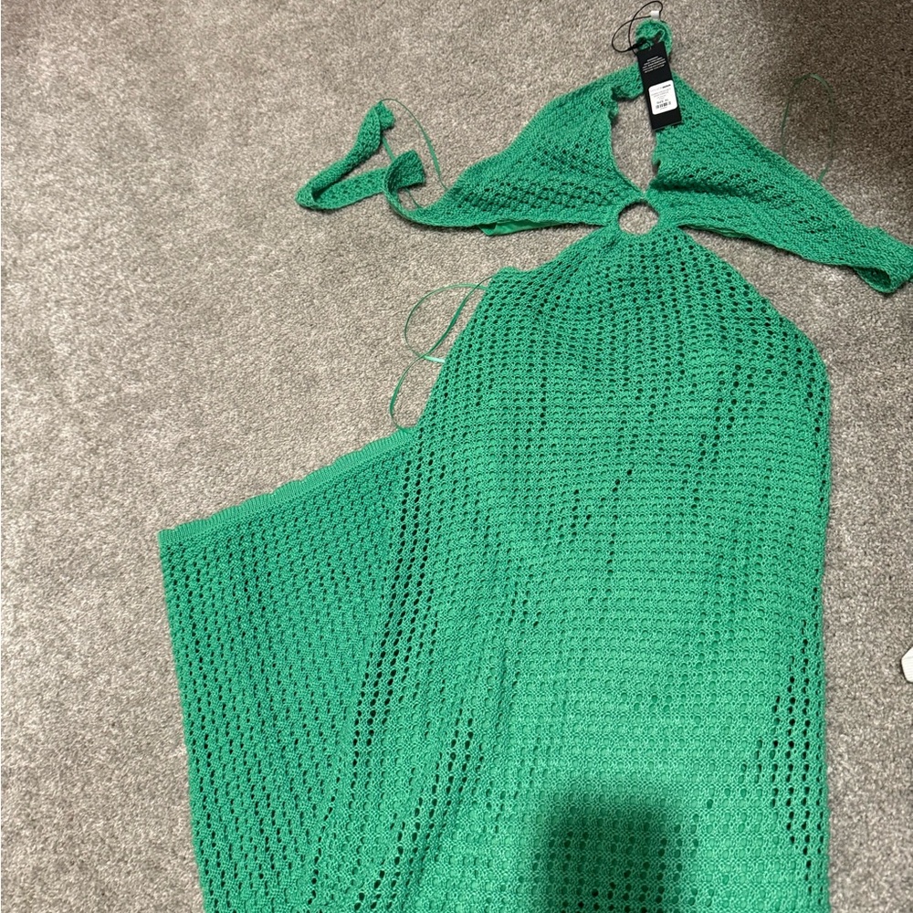 Fashion Nova Vibrant Green Crochet Dress